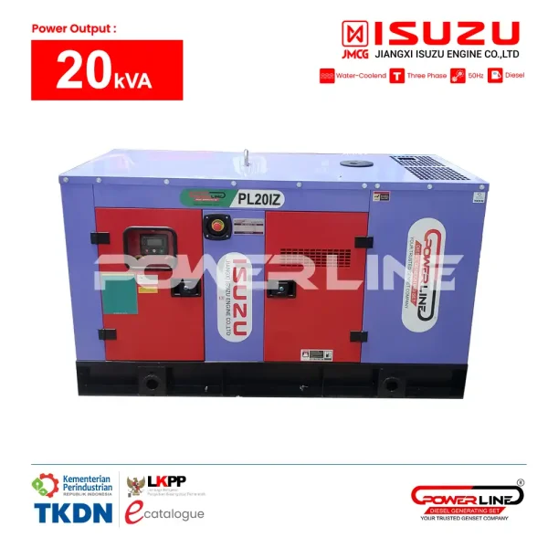 genset isuzu 20 kva silent powerline