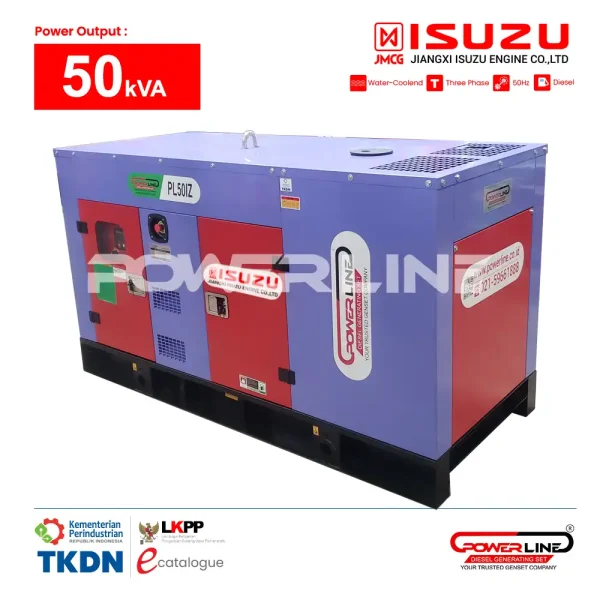 genset isuzu 50 kva silent powerline