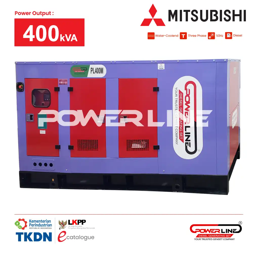 genset mitsubishi 400 kva silent powerline