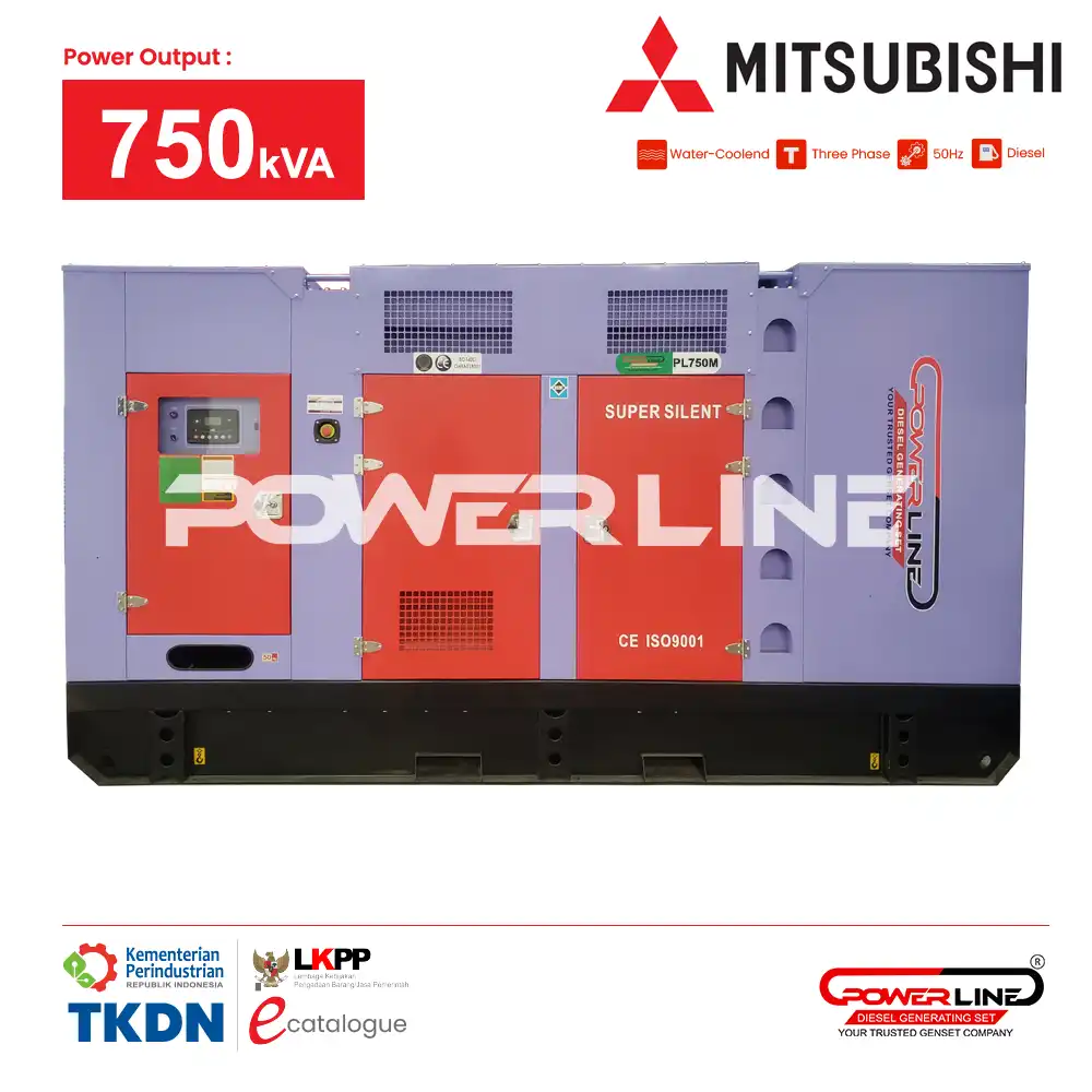 genset mitsubishi 750 kva silent powerline