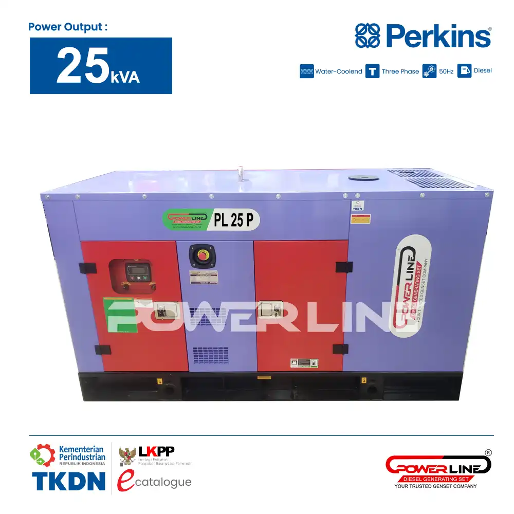 genset perkins 25 kva 20000 watt silent