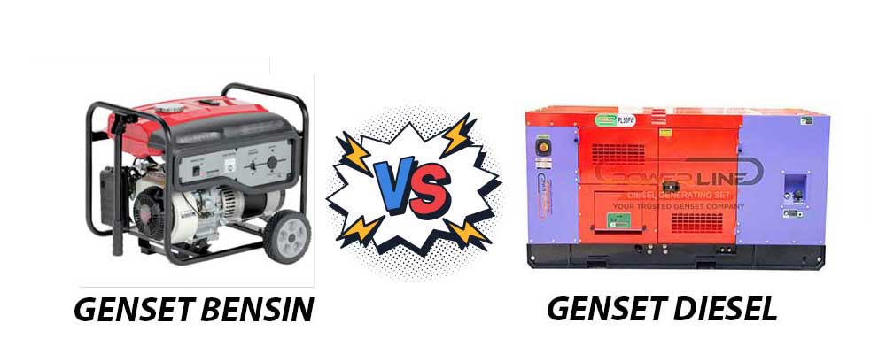 genset bensin vs genset diesel powerline