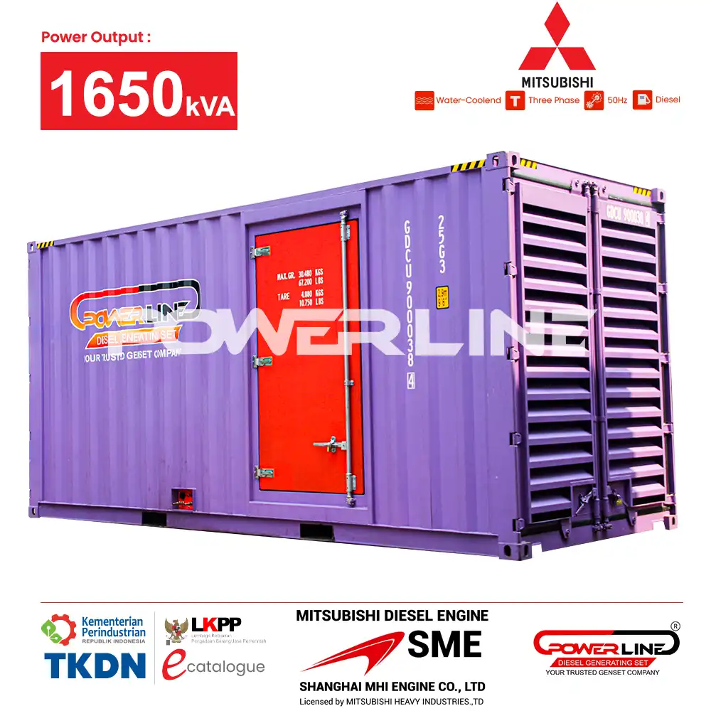genset mitsubishi shanghai 1650 kva silent powerline