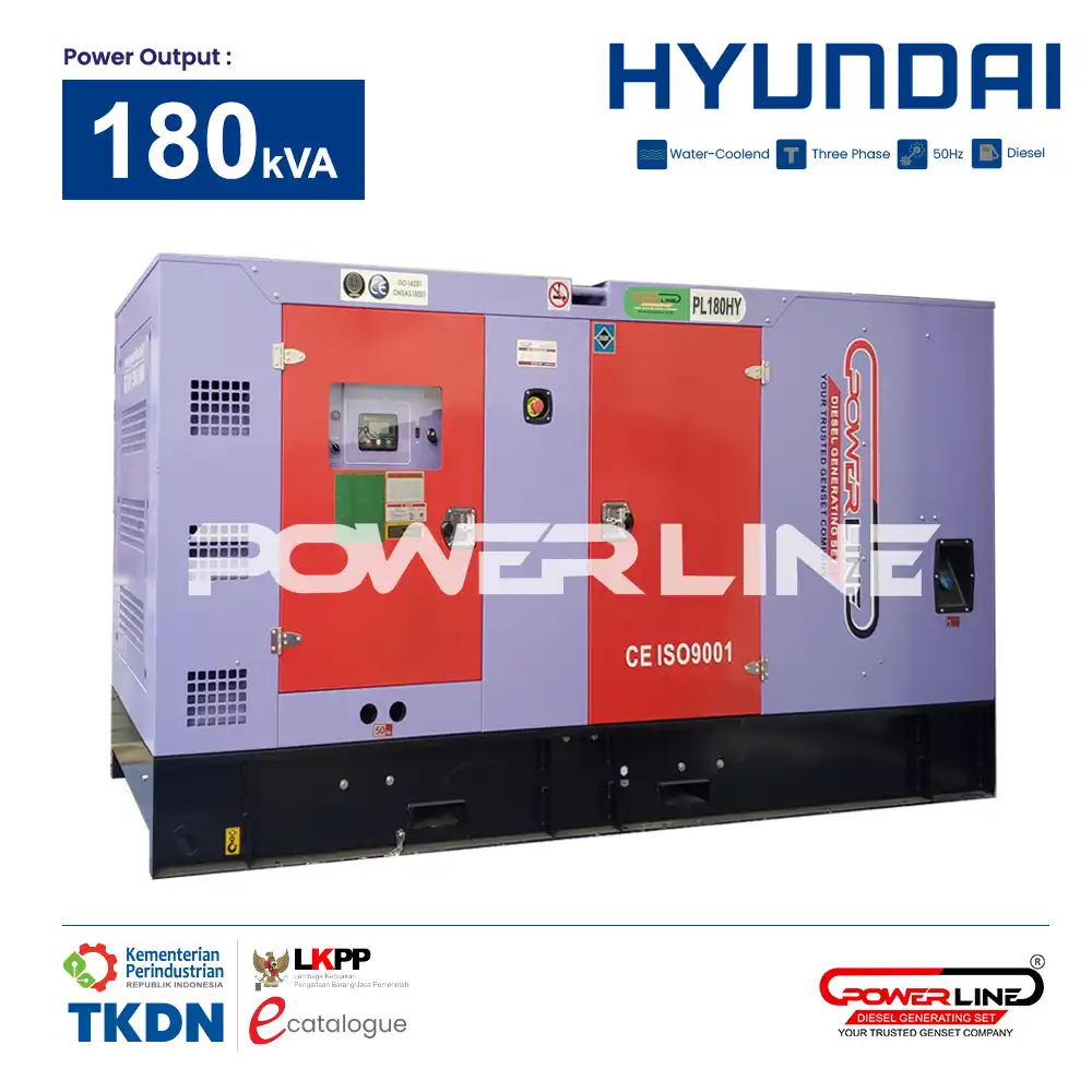 genset hyundai 180 kva silent powerline