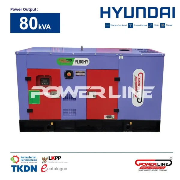 genset hyundai 80 kva silent powerline