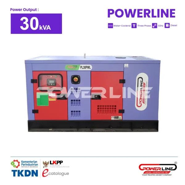 genset powerline 30 kva silent powerline