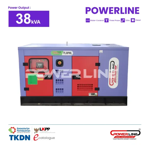 genset powerline 38 kva silent powerline