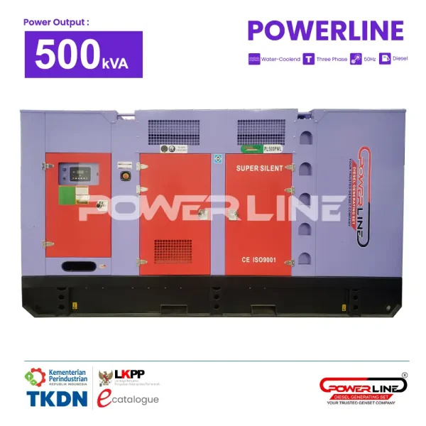 genset powerline 500 kva silent powerline